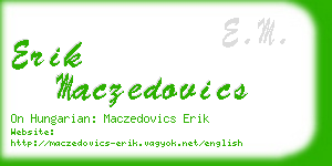 erik maczedovics business card